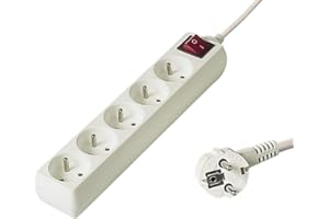 PremiumCord Verlängerungskabel 250V 10m 5 Steckdosen, Netzschalter, pp5k-10