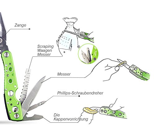 QHUI Zange Edelstahl Klapp Camping Messer Kombizange Camping wesentlich Werkzeug Zangen Messer Edelstahl Mehrzweck Zange Outdoor Camping Multifunktionszange Multifunktionszange - 5
