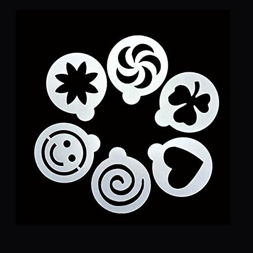 Ericoy Coffee Stencils Latte Art Cappuccino Plastic Plate Template 6 Designs