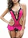 BoldnYoung Sexy Honeymoon babydoll Lingerie Strap Lace Sleepwear with G - String Self Design 2- Piece Nightwear Mini Babydoll For Women Pink RS.295.00