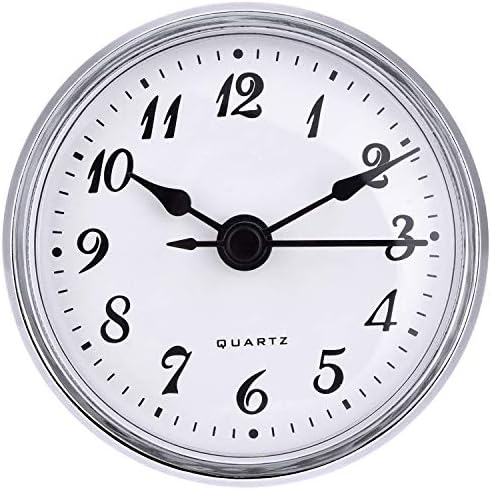 2.8 Inch/ 70 mm Quartz Clock Insert, Gold Trim, Arabic Numeral, Quartz Movement (Silver Trim)