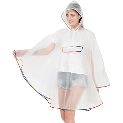 Poncho De Pluie Adulte Transparent EVA - Imperméable, Poche, Bande Réfléchissante, Avec Sac De Rangement