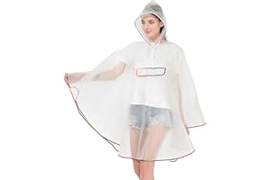 UOCAI Płaszcz przeciwdeszczowy dla dorosłych, peleryna przeciwdeszczowa dla kobiet i mężczyzn, ze ściągaczem, kaptur, dla dorosłych, EVA, wielokrotnego użytku, przenośny, unisex, na rower, wędrówki