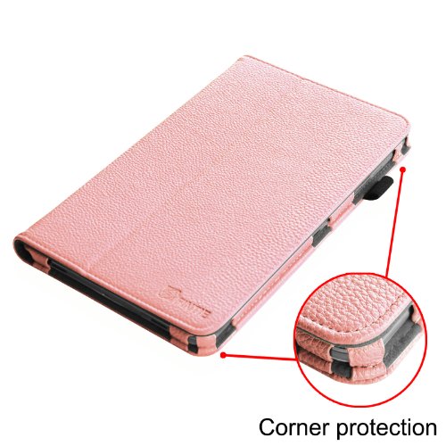 Fintie Samsung Galaxy Tab 4 7.0 Hülle Case – Slim Fit Folio Kunstleder Schutzhülle Cover Tasche mit Ständerfunktion für Samsung Galaxy Tab 4 7.0 T230 T235 (7 Zoll) Tablet, Rosa - 6