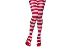 Wicked Costumes Adult Womens Red & White Candystripe Tights Fancy Dress Costume Accessory