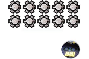 Cleiscry 10 pcs High Power Led Chip 3W UV 365-370nm DC 3.2V -3.8V SMD COB Licht Emitter Komponenten Diode 3 W Birne DIY Beleuchtung (3W 365nm (mit PCB))