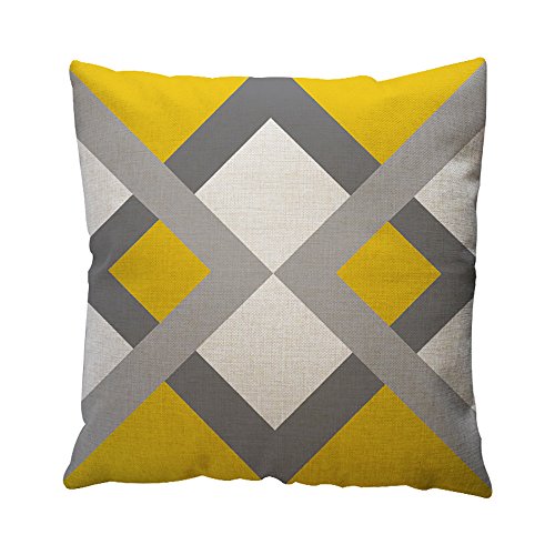 Preisvergleich Produktbild DOGZI Kopfkissen, Kissen Ferkissen Schlafkissen - Küche Haushalt Wohnen Heimtextilien Bad Bettwaren Bettwäsche Gelbe Geometrische Muster Dekokissen Fall Kissenbezug Home Decor Baumwolle Leinen