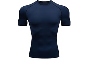 Towintec Maglietta a Compressione da Uomo, Allenamento Sport Maniche Corte Cool Dry Traspirante Asciugatura Rapida Maglia a Manica Corta per Correre Jogging Fitness Palestra