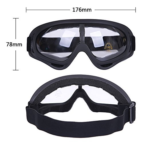 Kottle Outdoor-winddicht Skibrillen mit UV-Schutz, Motorrad fahren Gläser CS Armee taktische militärische Brille Schutzbrille (Grau) - 2