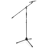 Tiger MCA68-BK Microphone Boom Stand, Mic Stand with Free Mic Clip - Black
