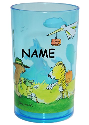 Janosch 3 in 1 – Trinkbecher / Zahnputzbecher / Malbecher – Becher blau - 3