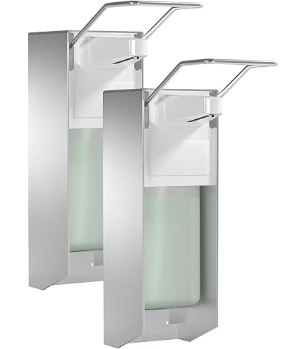 Allcare MediQo-line Spender 500 Ml – Für Seife & Desinfektion, Aluminium, Mattsilber Eloxiert, Mit Austauschbarer Pumpe
