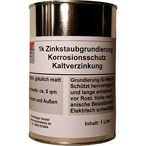 Zinkstaubfarbe, Zinkstaubgrundierung, Kaltverzinkung, grau, 1 Liter (= ca. 2,7 kg)
