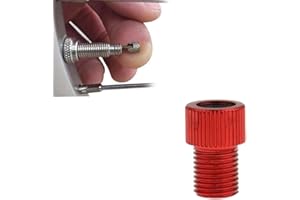 AUTOZOCO Adaptador de Aluminio de válvula Presta a Schrader para Bicicleta, Conversor de válvula Presta a Schrader, Adaptador de válvula de Bicicleta Presta a Schrader, Aluminio, 1 Unidad, Rojo