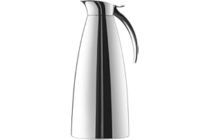 Emsa Eleganza 017009502664 Caraffa Termica, Chiusura Easy Open, Acciaio Inossidabile, 1,3 l