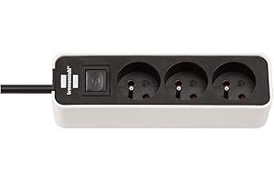 Brennenstuhl listwa zasilajaca Ecolor 3-gniazda (listwa zasilajaca z wylacznikiem i kablem 1,5 m) czarno/biala