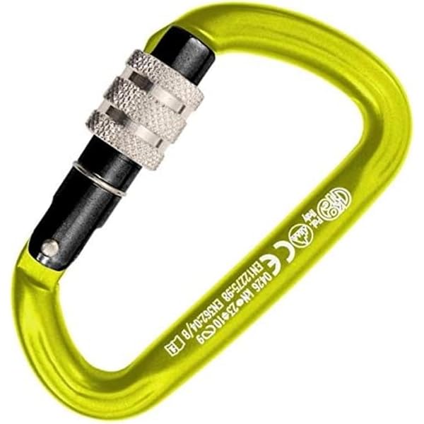 KONG Moschettone In Alluminio K717000100KK – Griglio Dritto, A D, Con Sistema Keylock, Per Alpinismo, Trekking E Sicurezza