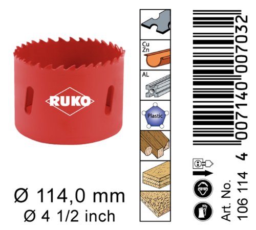 RUKO 106114 Bi – Metall Lochsäge 114 mm - 3