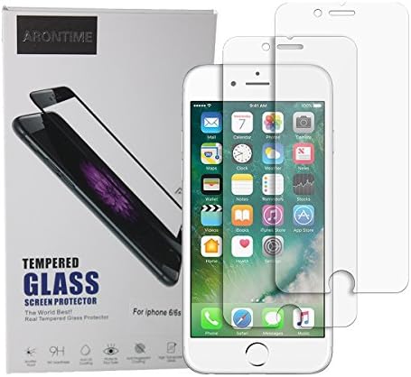 ARONTIME 2-Pack iPhone 6 6S Screen Protector, Sensitive touch Bubble free Plasma Tempered Glass (For iphone 6 6s)