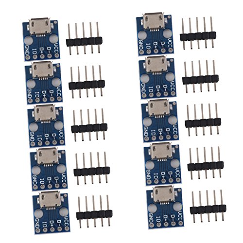 Generic Stromversorgung Converter Board 10pcs Female 5 pin Pinboard 2.54mm Micro USB Typ DIP - 9