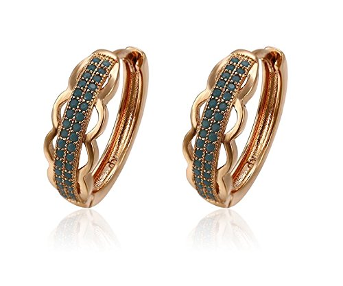 Regalo mujer, regalo aniversario mujer, regalo de cumpleaños mujer Pendientes de aros chapados en oro Bölbo® Sema Oro