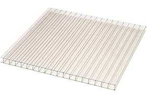 Ironlux - Plancha de policarbonato celular compacto - Placa policarbonato transparente 10 mm - Plancha de policarbonato 1000 x 525 mm - Protección UV