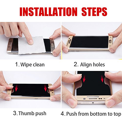 3D Full Coverage Screen Protector Galaxy S7 Edge Schutzfolie Mture Displayschutz Schutzglas für Galaxy S7 Edge 3D Touch kompatible Transparent Panzerglas Ultra Klar Film Stressfreie, Blasenfreie Installation, Anti-Fingerabdruck mit Härtegrad 9H Tempered Glass Hartglas LCD Displayschutzfolie für Samsung Galaxy S7 Edge (HD Clear) – Gold-1 Pack - 9