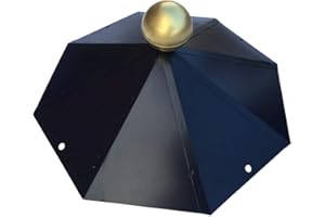 SAUERLAND SunnyDeals Gazebo Canopy Octagonal Gazebo Roof Glossy Black Powder Coating Brass Ball Elegant Look Ridge Cover Edge Length 19 cm