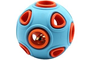 Andiker Piłka dla psa, interaktywna zabawka z dzwonkiem, gumowa piłka, piłka dla psa, piłka do skakania, gry sportowe dla zwierząt domowych, inteligencyjna piłka IQ, odporna na gryzienia, zabawka do