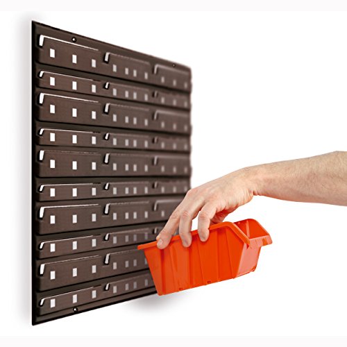 2x Wandregal-Set mit je 30 Sichtboxen und 2 Wandplatten zur Wandbefestigung / Stapelboxen auch stapelbar - 2