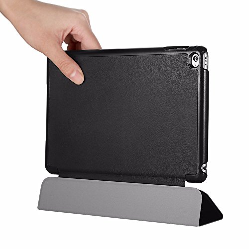 EasyAcc Ultra Slim Apple ipad mini 4 Hülle Ledertasche Flip Case Smart Cover mit Standfunktion / Auto Sleep Wake up und Standfunktion für iPad mini 4 2015 – Schwarz, Kunstleder - 2