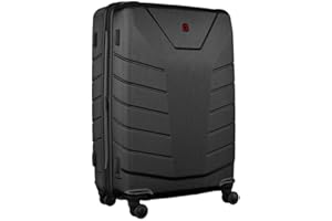 WENGER Pegasus Large Hartschalenkoffer mit 4 Rollen, Trolley, Groß, 99 (115) l, Sicherheitsschloss, Damen Herren, Reisen Urlaub, Schwarz, 610849