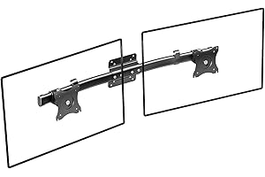 WALI Supporto Doppio Monitor per 2 Schermi fino a 27 27 Pollici, Braccio Monitor Muro da Singolo a Doppio Attacco VESA 75x75/100x100 mm(012ARM), Nero