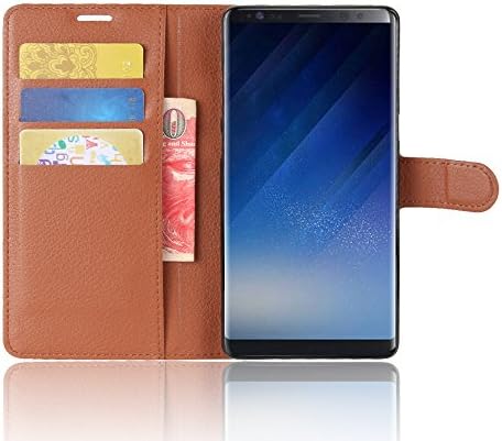 Rockwey® Samsung Galaxy Note8 mobile phone sets,TPU+PU leather cover flip cover card wallet Anti-scratch,anti-skid(Brown)