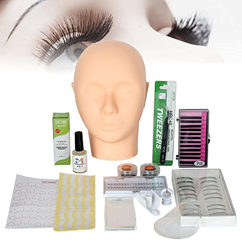 Preisvergleich Produktbild Yevita Wimpernverlängerung Wimpern Set Für Professionelle Unechte Wimpern Schwarz Mit Fake Wimpern Einzeln, Durchsichtigem Wimpernkleber Wasserfest, Wimpern Applicator, Mannequin Kopf usw.