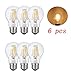 Produktbild MENTA Glühfaden E27 LED Lampe Retrofit Classic A60 6W Edison Filament LED Birne ersetzt 60W Glühlampe 540 Lumen 2700K Warmweiss klar Glas klassische Kolbenform, Nicht Dimmbar, 6er-Pack