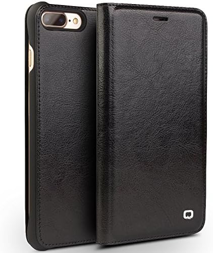 QIALINO Leather Case Apple iPhone 7 Plus / iPhone 8 Plus / 8 Plus Cover Genuine Leather Slim Flip Case for the Apple iPhone 7Plus / 8Plus (5.5 inch,Black)