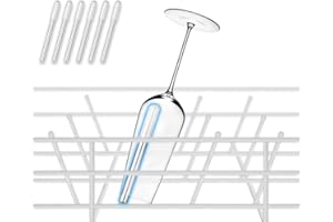 ecooe Juego de 6 soportes para botellas para lavavajillas, soporte de cristal con tapa de silicona extendida, por copas de vino, copas de champán, vasos de cerveza, etc. (6 cortos)