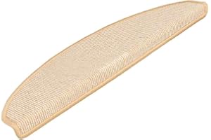 vidaXL Trappmattor 15 st 65x21x4 cm krämfärgade halvrunda stora