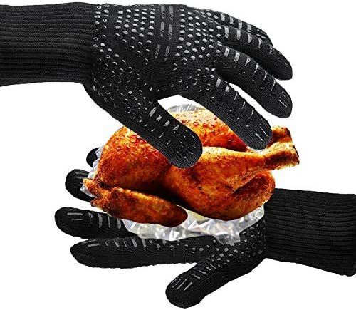 TONHSIN 932F Extreme Heat Resistant Oven Gloves BBQ Cooking Glove For Cooking, Grilling, Baking,Frying Professional Indoor Outdoor Kitchen Accessories