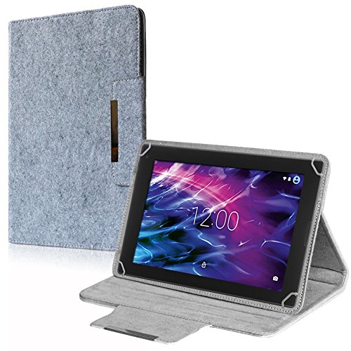 UC-Express Robuste Filz Hülle für Ihr Medion Lifetab P9702 X10302 P10400 P10506 P10505 S10366 S10365 S10352 S10351 Tablet aus hochwertigem Kunstleder mit umweltfreundlichem Filz designt praktischer Standfunktion kombiniert Schutz und Design Tasche Cover Case
