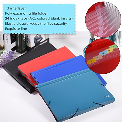 Carpeta expandible aibecy  tama  o A4 Legal Carta  13 bolsillos  para clasificar  organizar  cubierta para documentos de Impuestos  factura declaraciones  informes  pruebas  color verde  color azul