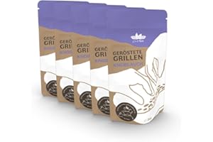 ‎ENTOSUS EntoSus – getrocknete und geröstete Grillen, Geschmack: Knoblauch, 5x 20g, crunchy Snackgrillen, nachhaltiger Fleischersatz, Insekten als Protein Snack oder als Kochzutat, in Deutschland gezüchtet