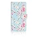 Produktbild 32nd Blumen Series - PU Leder-Mappen-Hülle Case Cover für Motorola Moto G5S, Blumendesign hüllen Entwurf gemacht Mit Kartensteckplatz und Magnetverschluss - Frühlings-Blau