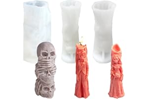 LGWJHCY 3 PCS Stampi per Candele in Silicone, Candele in Silicone per Halloween, Candele in Silicone con Teschio, Usate per Stampi Caramelle e Decorazioni per la casa