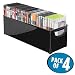 Produktbild mDesign 4er-Set stapelbare DVD-Aufbewahrungsbox mit Griff – Aufbewahrungssystem mit Griff für DVDs, CDs und Videospiele – Aufbewahrungsbox Kunststoff – schwarz