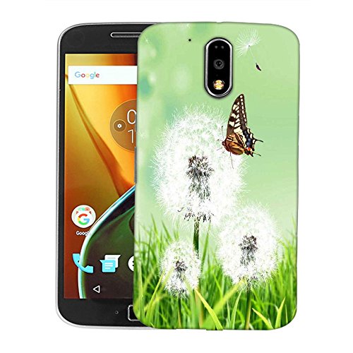 Snoogg Butterfly in White Petals Designer Protective Phone Back Case Cover for Motorola Moto G4 Plus