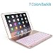 Produktbild Tastatur Schützende Shell ,DANG&SHOP Aluminiumlegierung Neues iPad 9.7 2018/2017 iPad Pro 9.7 / iPad Air / Air 2 Keyboard Case - 7 Farben Hintergrundbeleuchtung Flip Wireless Bluetooth Tastatur Schützende Shell ,Aufstellbar Klappbar