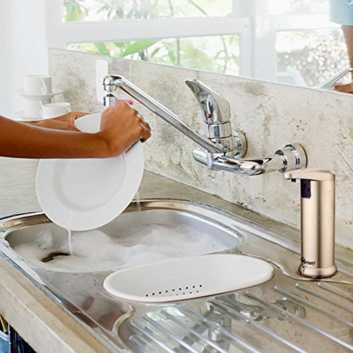 confronta il prezzo Merisny Automatico Distributore Sapone Liquido 280ML, Dispenser Sapone Acciaio da Doccia Cucina Bagno per Disinfettante Shampoo Emulsione miglior prezzo