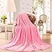 Bedding Extra Soft Coral Fleece Blanket Lightweight Thickening Throw/Bed Blanket Pure Color Blanket Light Pink Twin(59"X79")